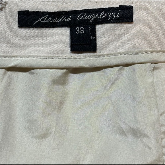Vintage Luxury Size 38 EU Sandra Angelozzi Cream White Knee length Skirt - Picture 4 of 6